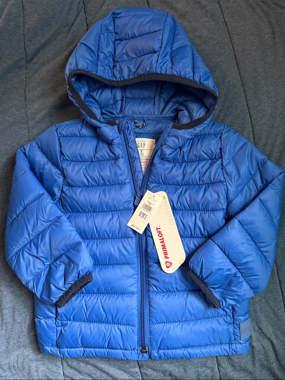 GAP Royal Blue Hooded Puffer Jacket